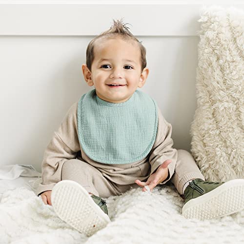 Image of Konssy Muslin Baby Bibs 8 Pack Baby Bandana Drool Bibs Cotton for Unisex Boys and Girls, Soft Absorbent Set for Teething and Drooling