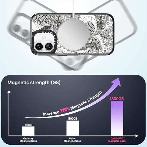 Coque iPhone 16 MagSafe antichoc esthétique motif dragon - 2