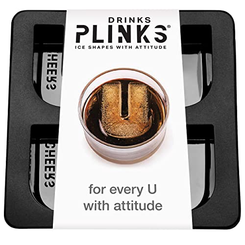 DrinksPlinks Letter U Ice Cube Mold - Custom Silicone Large Bourbon Ice Cube Molds – Personalized Monogram U Large Ice Tray for Cocktails, Customized Gifts & Initial Drinks - Whiskey Ice Cubes Mold