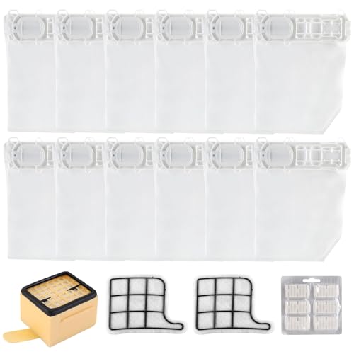 12 Bolsas Aspiradora Compatibles con Vorwerk VK135 VK136 FP135 FP136 Kobold Folletto Universal Bolsa Aspiradoras de Polvo Accesorios Recambio con 1 Filtro Rejilla Motor, 2 Filtri HEPA, 6 Fragancias