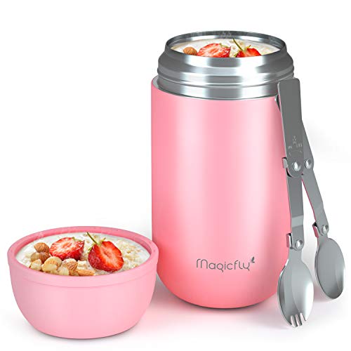 Insulated Lunch Container for Hot Food, 24 Oz Lunch Vacuum Bento with Folding