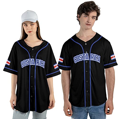 Custom Costa Rica Baseball Jersey Costa Rican Flag Jerseys for Men Costa Rica Flag Jersey Costa Rican Shirts for Men Women miniatura 2