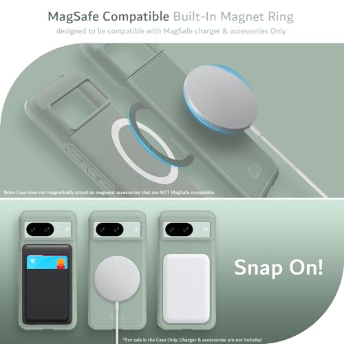 Image of TUDIA MergeGrip Magsafe Compatible for Google Pixel 8 Case - Green Lily