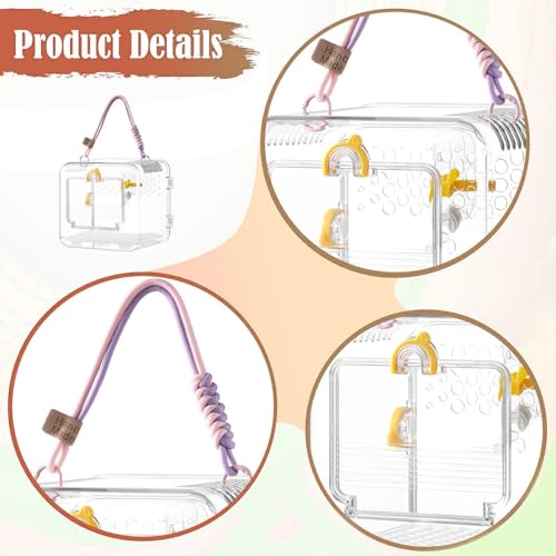 F Fityle Cage de Transport Portable pour Oiseaux, notamment pour Hamsters, perroquets, perruches, calopsittes et canaris. Équipée d'un – Image 6