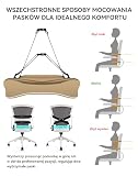 TRAVEL EASE Ergonomiczna Poduszka Lędźwiowa, Podparcie Pleców z Pianki Zapamiętującej Kształt do Samochodowego Krzesło Biurowe, Oparcie z Antystatyczną Osłoną i Regulowanymi Paskami, Khaki