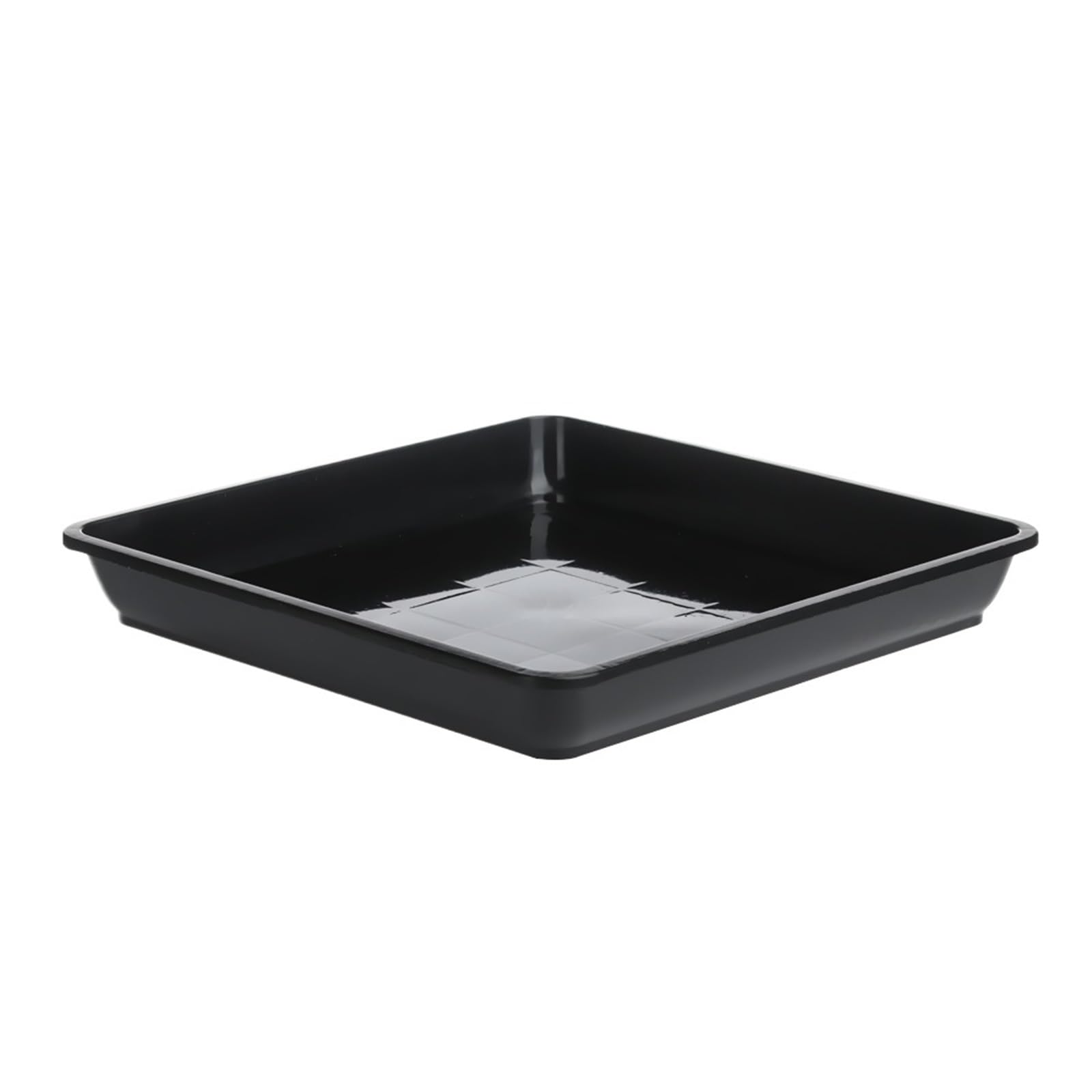 YILWPV 10Pcs Plastic Flower Pot Square Drip Trays Plant Saucer Indoor Outdoor Tray Saucers(Black,18x18cm)