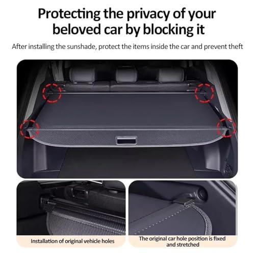 Cubierta de carga maletero coche para Volvo XC90 MK2 retráctil que evita miradas externas 5