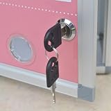 Keyed Cam Lock for Cabinet and Drawer, Adjustable Metal Locker Lock for File Cabinets, Toolboxes, Office Desks with Key