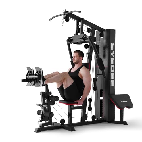 Mikolo Home Gym, Workout Station with 150LBS Weight Stack, Multif...