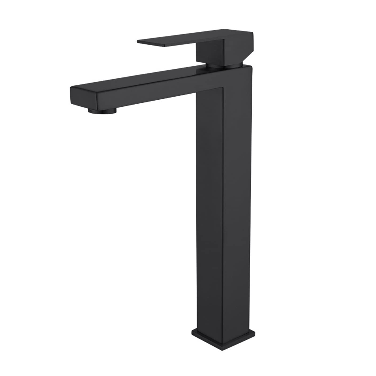 Robinet de lavabo moderne noir haut mitigeur eau chaude froide en inox pour vasque