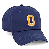 I&W Hatgear Customized Letter Intial Baseball Hat A to Z Team Colors, Navy Cap White Gold Letter O