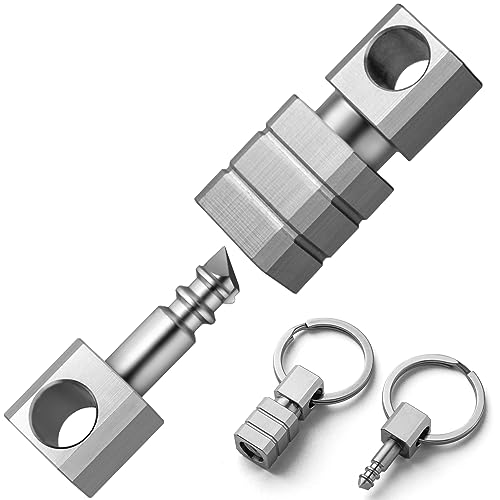 Image of TISUR Titanium Quick Release Keychain, Retractable Key Chain Detachable Keychain Clip，Pull Apart Key Rings for Men Women