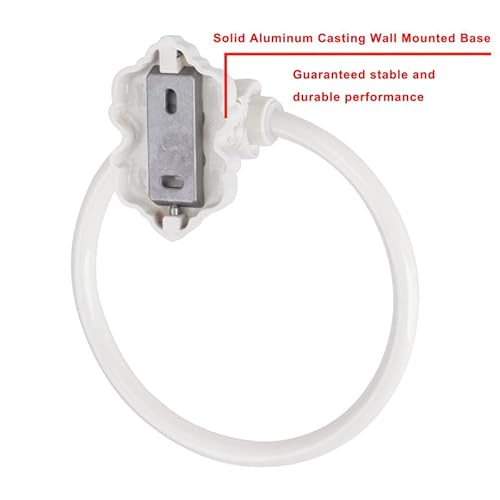 Sdh TR006 WHITE Bathroom Towel Ring - Vintage Style Antique White & Gold Towel Hanger thumb #5