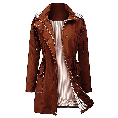 Coupe-vent hardshell femme veste bomber marron contre le vent frais M