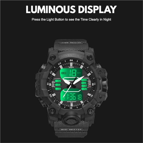 Image of V2A Bold & Big Dial Analog-Digital Sports Watch for Men | Multifunction Military Wristwatch | Gift for Men