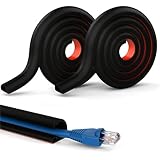 6 Meter Kabelkanal Flexibel Selbstklebend: 2 Rollen PVC Mini Flexibler Kabelkanal Halbrund Wetterfest 1 Kabel zum Verstecken von Stromkabeln zu Hause oder im Büro (Schwarz)