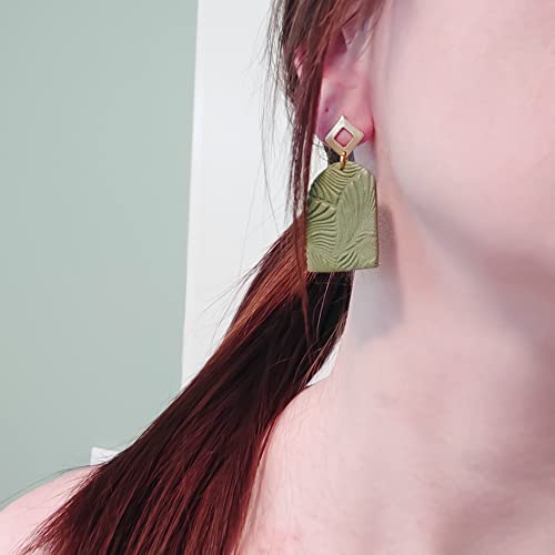 Boucles d'oreilles oversize modernes pendantes à relief - 3