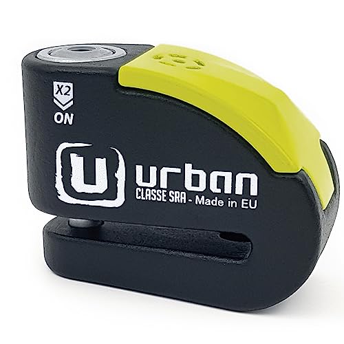 Urban Security UR10 Antivol Moto Homologué SRA Bloque Disque Alarme 120 DB Warning Double Verrouillage ø10 mm