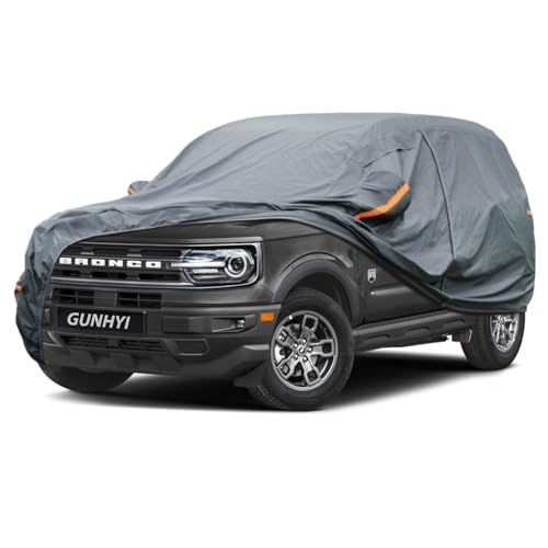 Image of GUNHYI Premium Car Cover Custom Fit Ford Mustang Mach-E, 16 Layers Heavy Duty Car Cover Waterproof All Weather with Zipper Door for Sun Rain Snow Dust Uv Protection