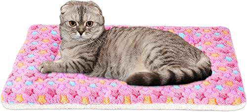 Mora Pets Ultra Soft Pet (Dog/Cat) Bed Mat with Cute Prints | Reversible Fleece Dog Crate Kennel Pad | Machine Washable Pet Bed Liner (X-Small, Pink)