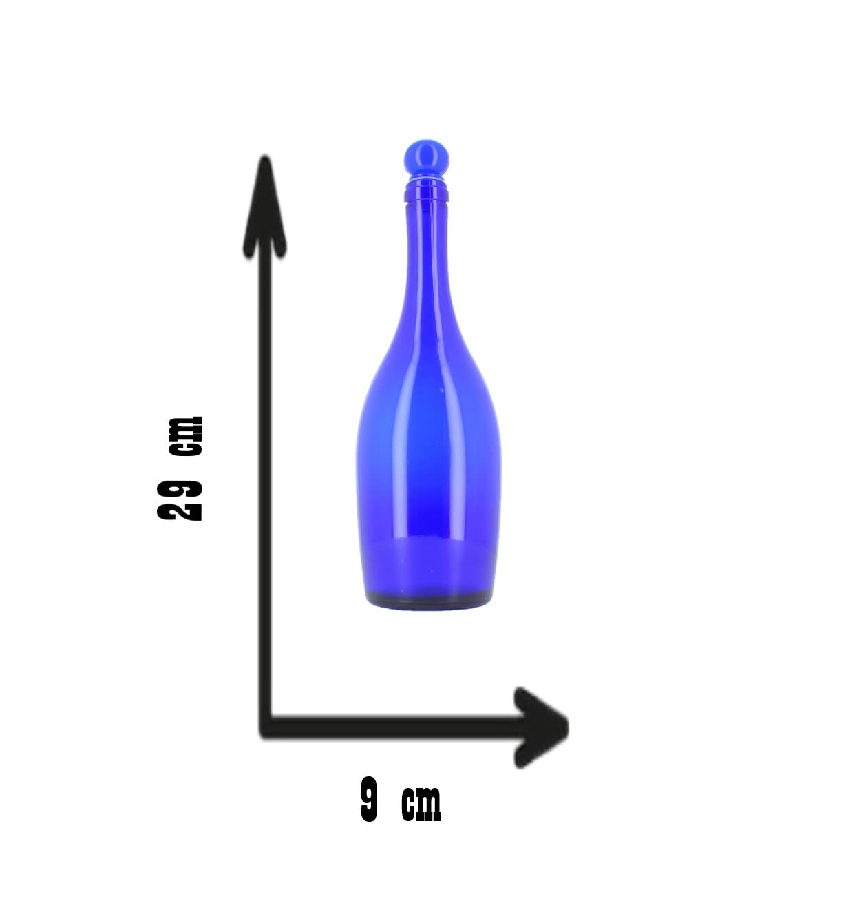Bottiglie in Vetro Blu per Acqua solarizzata 750 ml con tappo a pressione con guarnizione (6)