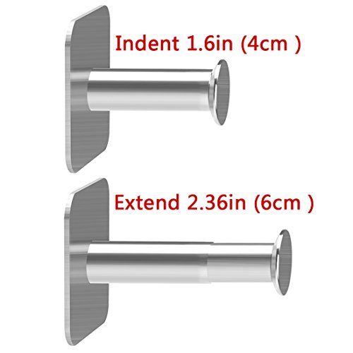 Image of GEEKRIA Retractable Headphone Hanger, 1 Pack Stainless Steel 3M Adhesive Headset Holder for Desk Side or Wall, Fits Most Over-Ear Headphones and Gaming Headsets, Silver