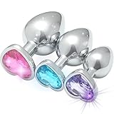 3pcs Portable Stainless Steel Couple Plug Anales Trainer Set Plug Butt for Women Trainer Kit Anales Adult Toys Relaxing Toys Tool for Men Women Easy in Sweater Pockets XS10217