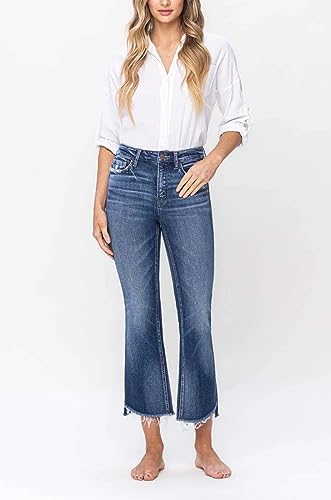 Flying Monkey- High Rise Crop Flare with Step Hem Detail Jean - F52453