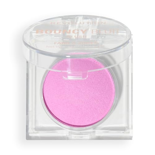 Image of Revolution Beauty London, Bouncy Blur Blush, Powder Makeup Blush for Cheeks, Buildable Formula, Vegan & Cruelty-Free, Lilac Pink, 0.19 oz