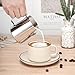 Amrules Milk Frothing Pitcher, 12oz Milk Frother Cup with Clear Scale, 304 Stainless Steel Cappuccino Espresso Machine Accessories for Barista Coffee Bar with Latte Art Pen, Silver