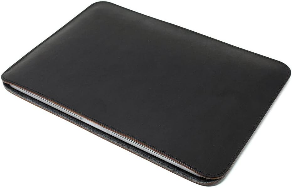 Dublin Black Horween Leather MacBook Case, MacBook Sleeve