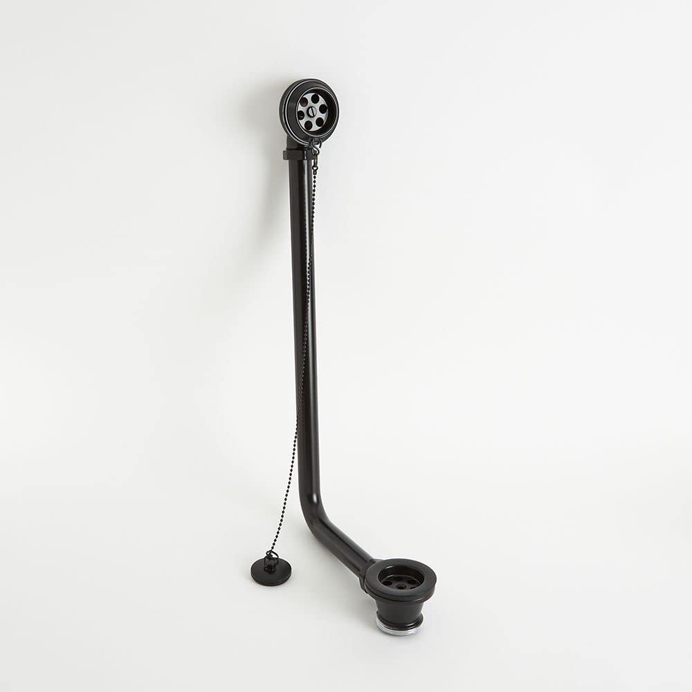 Milano Black Elizabeth Exposed Bath Waste Plug Ball Chain