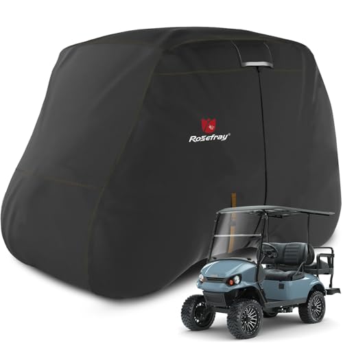 Rosefray 300D Waterproof Golf Cart Cover for EZGO, Club Car and Yamaha Universal Fits for Most 4 Passenger Golf Cart,Black Rosefray 300D Waterproof Golf Cart Cover for EZGO, Club Car and Yamaha Universal Fits for Most 4 Passenger Golf Cart,Black