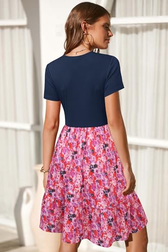 Image of Newshows Women's 2026 Summer Casual Square Neck Ruffle A Line Beach Vacation Sundress Work Business Dress with Pockets