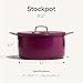 CAROTE 8QT Full Clad Tri Ply Stainless Steel Stock Pot with Lid, Kitchen Stockpot Soup Pot, Outer Ceramic Layer, Even Heating, All Stoves Compatible, Oven & Dishwasher Safe, Stay Cool Handle, Purple