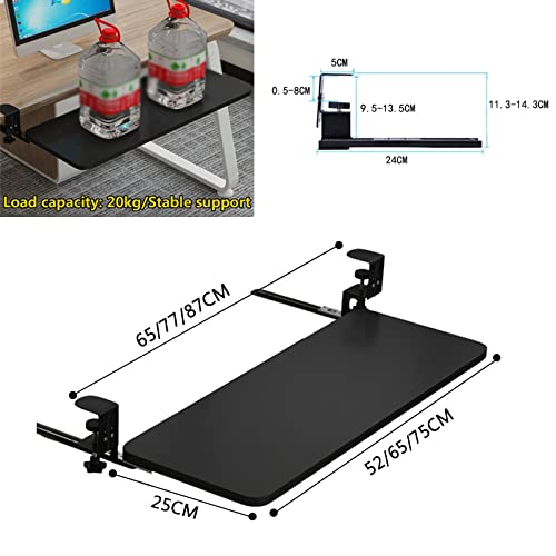Vassoio tastiera push-pull sotto la scrivania - Cassetto tastiera con morsetto a C - Prolunga da scrivania regolabile - ergonomico - Facile installazione per casa, ufficio, lavoro, studio, ripiano s