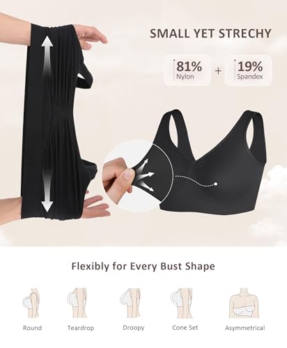 FeelinGirl Bras for Women No Underwire Seamless Smooth Bralette Full Coverage Comfy Everyday Bras with Wide Straps3