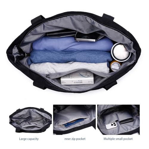 Etidy Large Capacity Foldable Tote Bag Zipper - Image 3