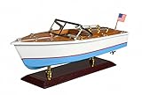 Amerikanisches Speedboot Standmodell aus Holz