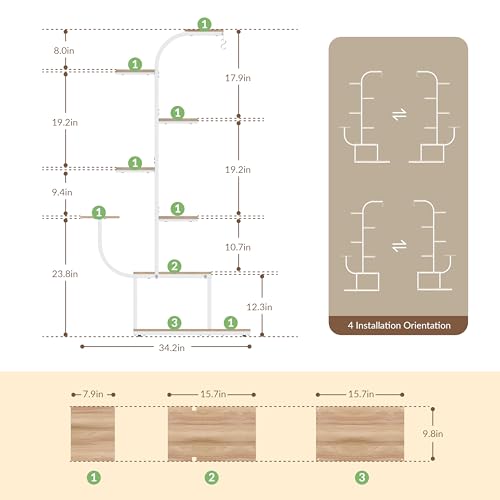 Image of White Plant Stand, 7 Tier Tall Plant Shelf with Grow Light, Large Curve Shaped Lighted Plant Stand for Multiple Plants, Indoor Home Decor Display Rack