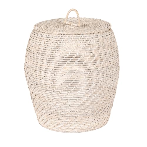 Bloomingville Whitewashed Rattan Baskets with Lids (Set of 2 Sizes) by Bloomingville - Image 7