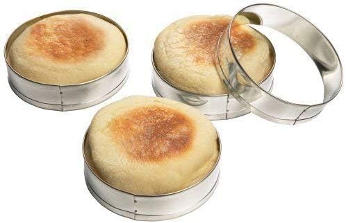 English Muffin Rings Crumpet Biscuit Cookie Egg Molds Tinplated New Box Set of 4