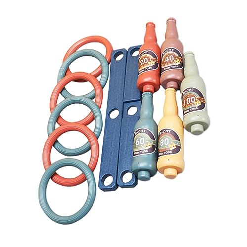 Mikikit Educational Bottle Ring Tossing Toy Ring Tossing Game for Boys and Girls Plastic Material Enhance Coordination