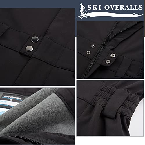 K.e.j. Snow Pants Men Ski Pants For Men Insulated Overalls For Men Bib Ski Pants Snow Sports Cargo Pants Waterproof Hiking Pants For Men Outdoor Snow Ski Fishing Fleece Lined Insulated Winter Pants #TOP4