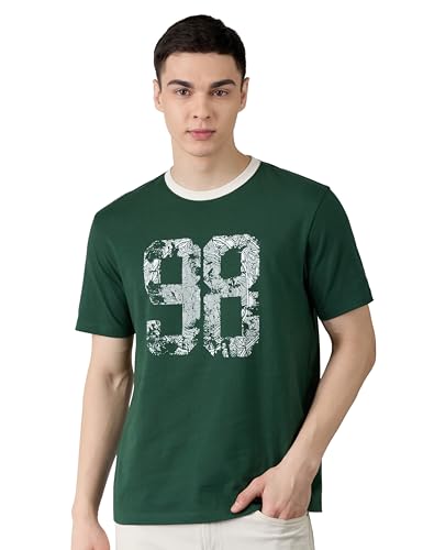 Image of Amazon Brand - Symbol Men Regular Fit Ringer T-Shirt | Half Sleeves | Graphic Printed | Available in Plus Size
