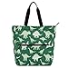 HXshaoye Decorative Cute Book Tote Bag for Boys Girls Women, Dinosaur Triceratops Stegosaurus Green Water-resistant Reusable Grocery Bag with Zipper Pockets for School Shopping Grocery Rainbow de
