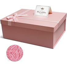 Pink Gift Box for Present, Large Gift Wrap Box 13 x 9.9 x 5 Inches - Elegant Gift Box with Lid for Birthdays, Anniversaries, and Other Special Occasions