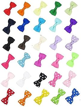 Mini Bow Appliques for Crafts,Ribbon Gift Bows for Gift Wrapping,Gift Bag,Christmas Cards,Sewing,Party Favor.30pc 1.5" Christmas Ribbon Bow Tie Appliques Include Red, White, Black Bows