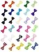 Bow Tie, HipGirl 30pc Ribbon Applique Embellishment for Crafts, DIY Hair Clips, Christmas Cards, Scrapbooks, 1.25"-1.5" Grosgrain Ribbon Solid and Swiss Polka Dot Mini Bow Tie Bows