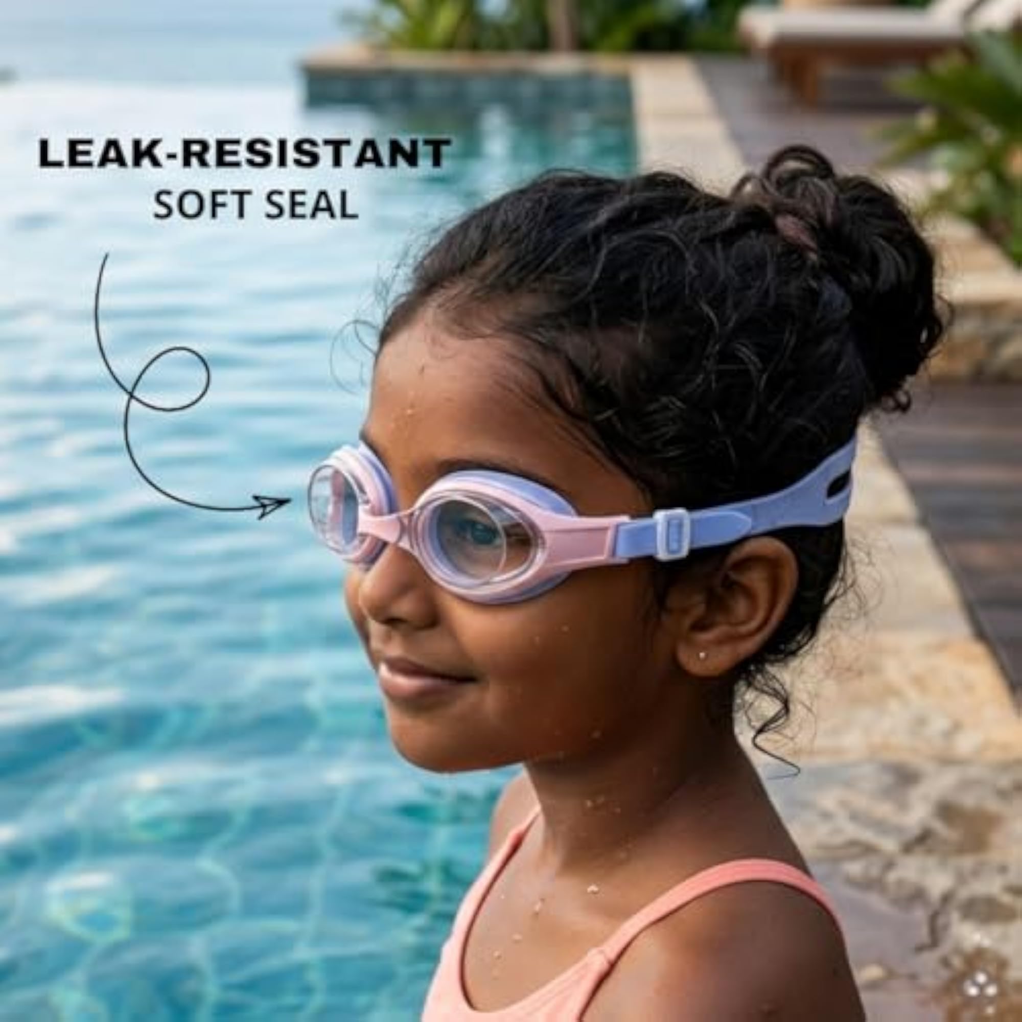Swimming Goggles for Kids, Clear Vision and Adjustable Strap